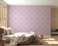 Charming Hand-Painted Lavender Floral Wallpaper