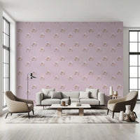 Charming Hand-Painted Lavender Floral Wallpaper