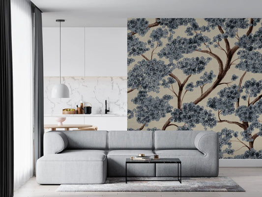Never Ending Trailing Tree - Winter Wall Mural