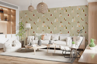 Sand Beige Mid Century Sailboats Wallpaper Wallpaper⁠