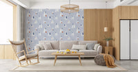 Coastal Blue Mid Century Sailboats Wallpaper Wallpaper⁠