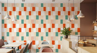 Sunwashed Modern Geometric Terracotta Sage Wallpaper⁠