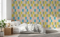 Sunwashed Modern Geometric Coastal Blue Wallpaper⁠
