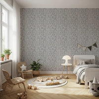 Striped tigers shape a Kids room with this Vintage Tiger wallpaper feature.