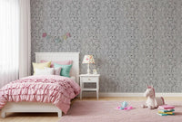 A Kids room feature drawn in vintage tigers across Monochrome Tiger wallpaper.