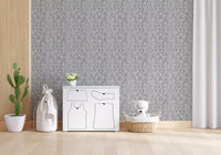 Repeating tiger pairs march across this Vintage Monochrome Tiger wallpaper rhythm.