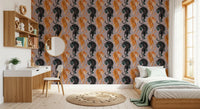 A kids' room gains drama from the Imperial Tiger wallpaper in shadow and gold.