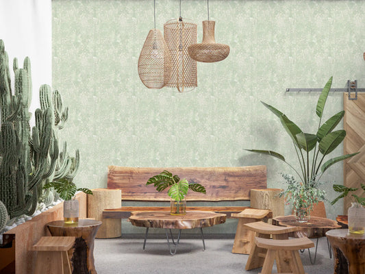 Sage Woodland and Hidden Wildlife Wallpaper⁠