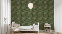 Enchanted Botanical Jungle and Hidden Panthers Wallpaper⁠