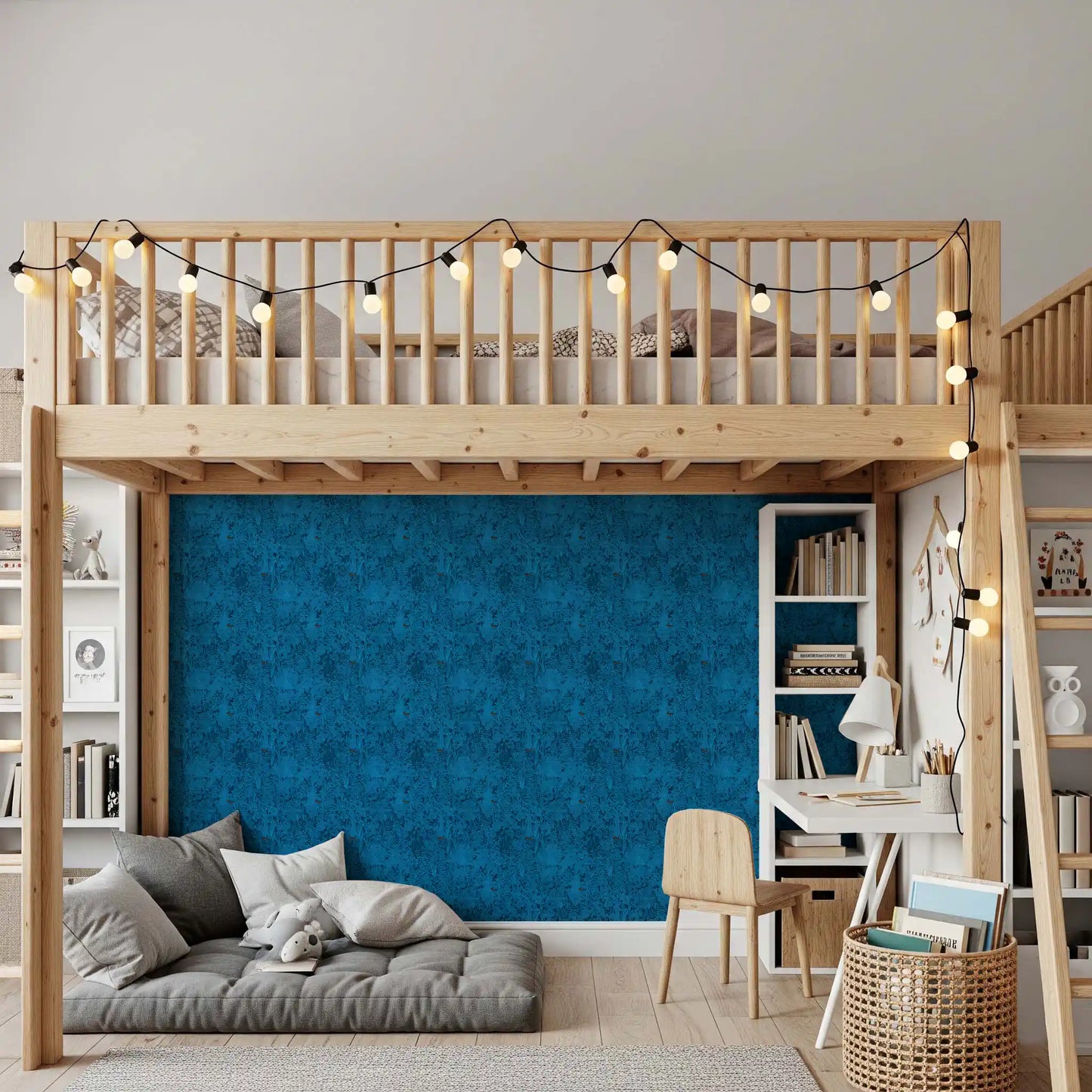 Midnight Blue Enchanted Forest Wallpaper⁠