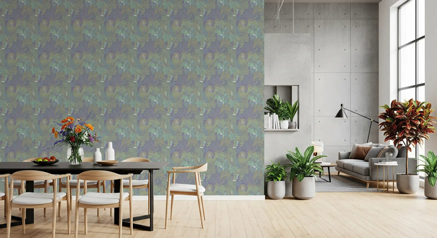 Sage and Lilac Botanical Jungle Tapestry Wallpaper Wallpaper⁠