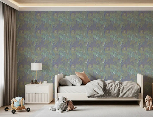 Sage and Lilac Botanical Jungle Tapestry Wallpaper Wallpaper⁠