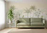 Whispering Palms Watercolor Jungle Mural Wall Mural