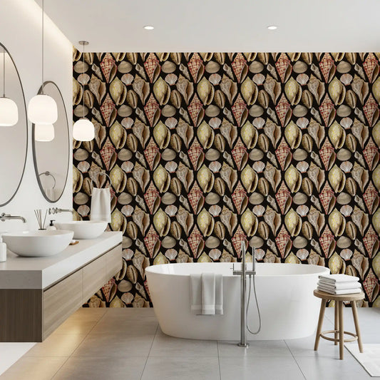 Moody Vintage Seashells Wallpaper⁠