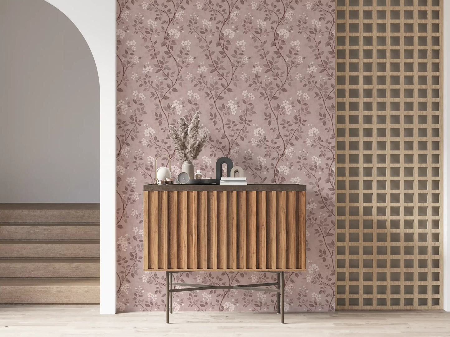 Delicate Blush Chinoiserie Blossom Wallpaper Wallpaper⁠