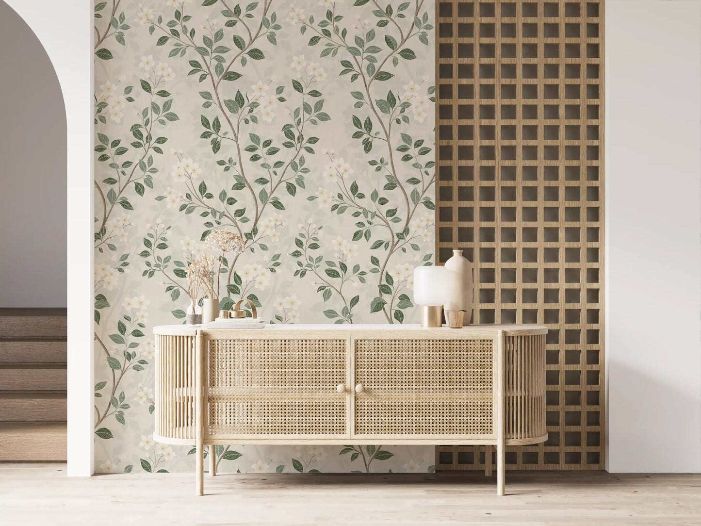 Serene Jasmine Branches Botanical Wallpaper Wallpaper⁠