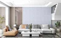 Whispering Meadow Pastel Blue Floral Stripe Wallpaper⁠