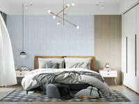 Whispering Meadow Pastel Blue Floral Stripe Wallpaper⁠