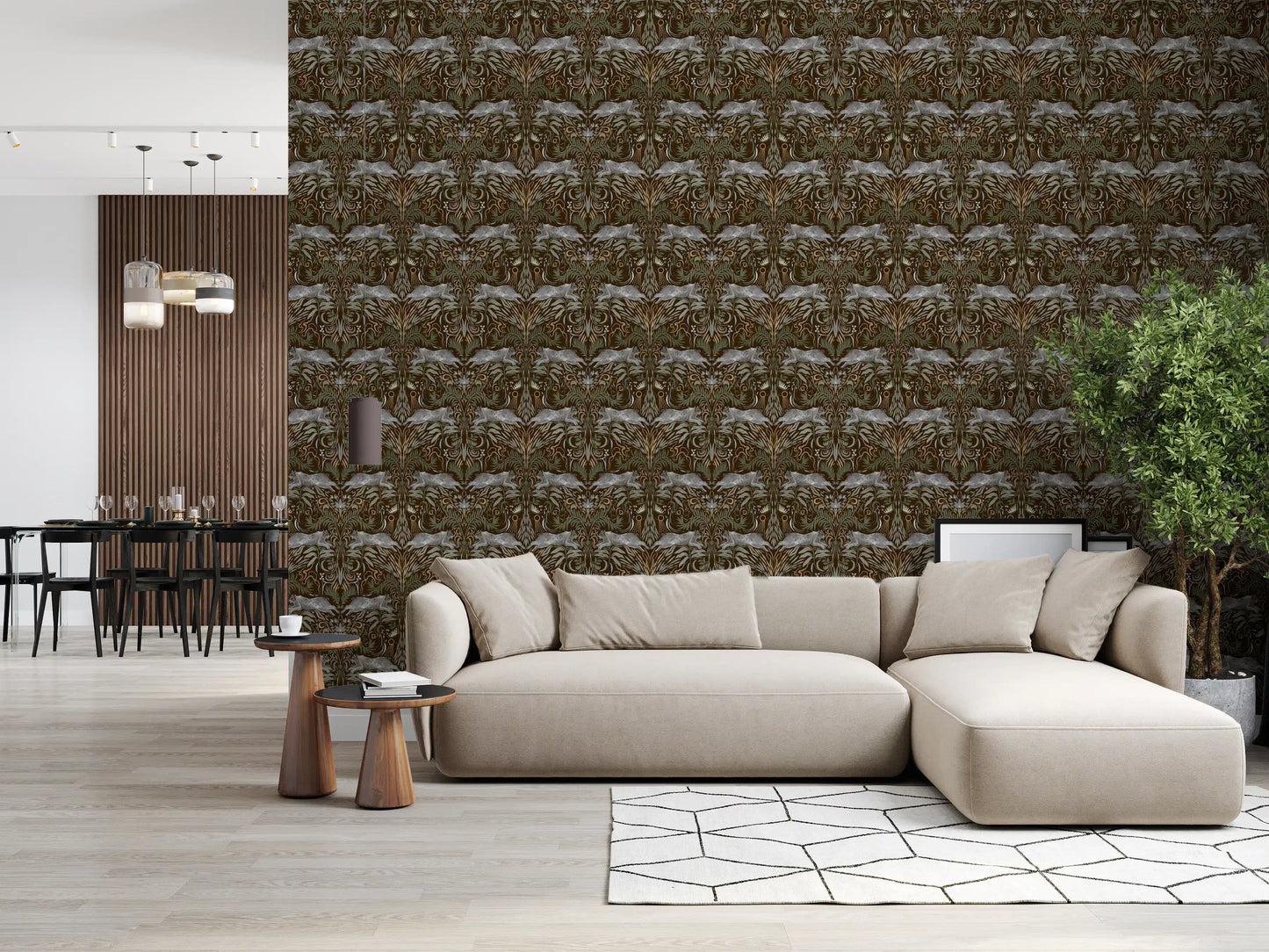 Enchanted Forest Lynx Tapestry Wallpaper Wallpaper⁠