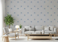 Blue Blossom Indian Block Print Wallpaper Wallpaper⁠