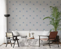 Blue Blossom Indian Block Print Wallpaper Wallpaper⁠