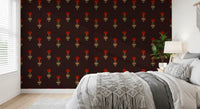 Crimson Mughal Blooms Wallpaper Wallpaper⁠