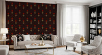 Crimson Mughal Blooms Wallpaper Wallpaper⁠