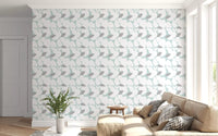 Pale Blue Pastel Bloom Floral Wallpaper Wallpaper⁠