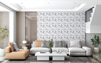 Nordic Blossom Soft Periwinkle Wallpaper Wallpaper⁠