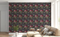 Enchanted Midnight Folk Floral Wallpaper Wallpaper⁠
