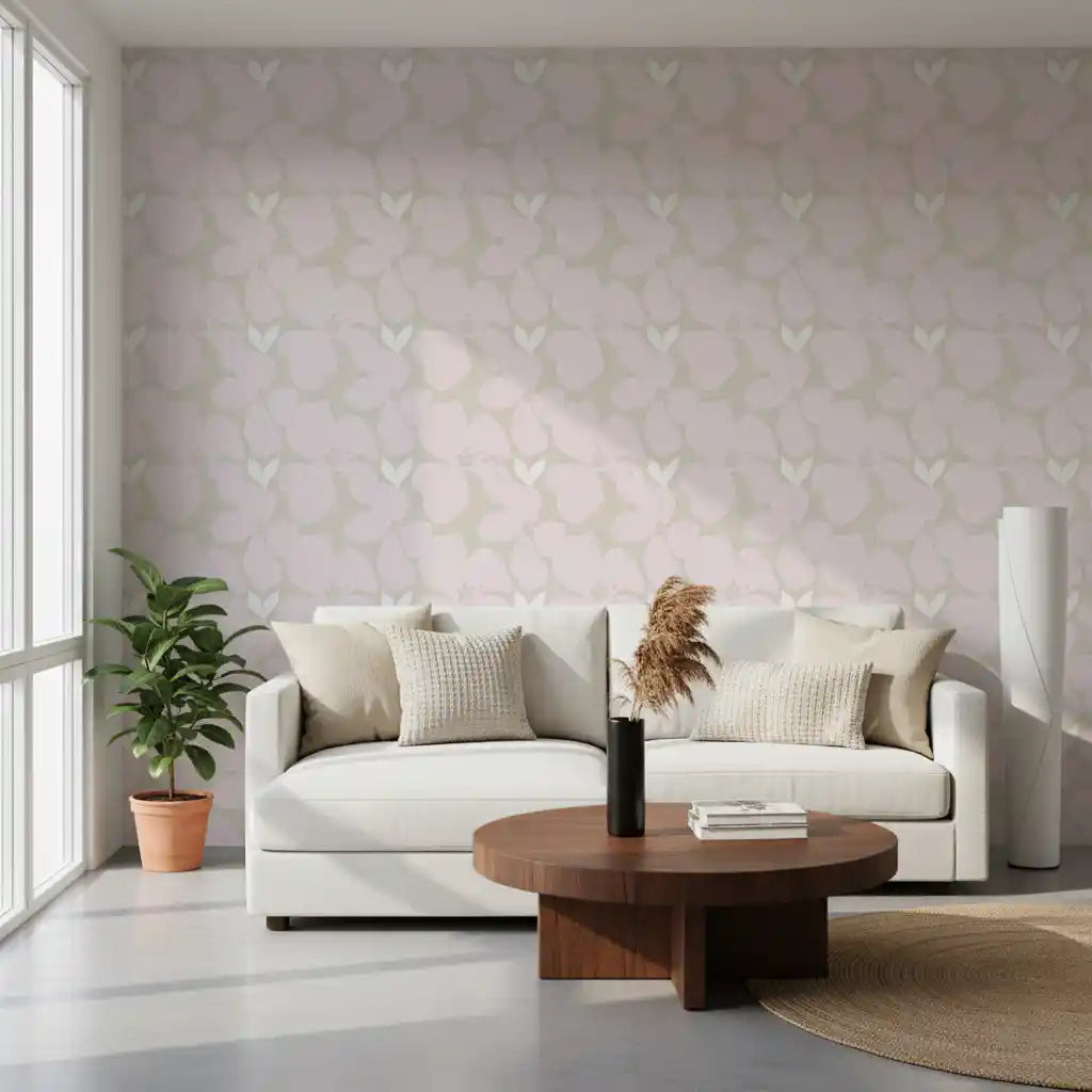 Serene Blush Blossom Floral Wallpaper Wallpaper⁠