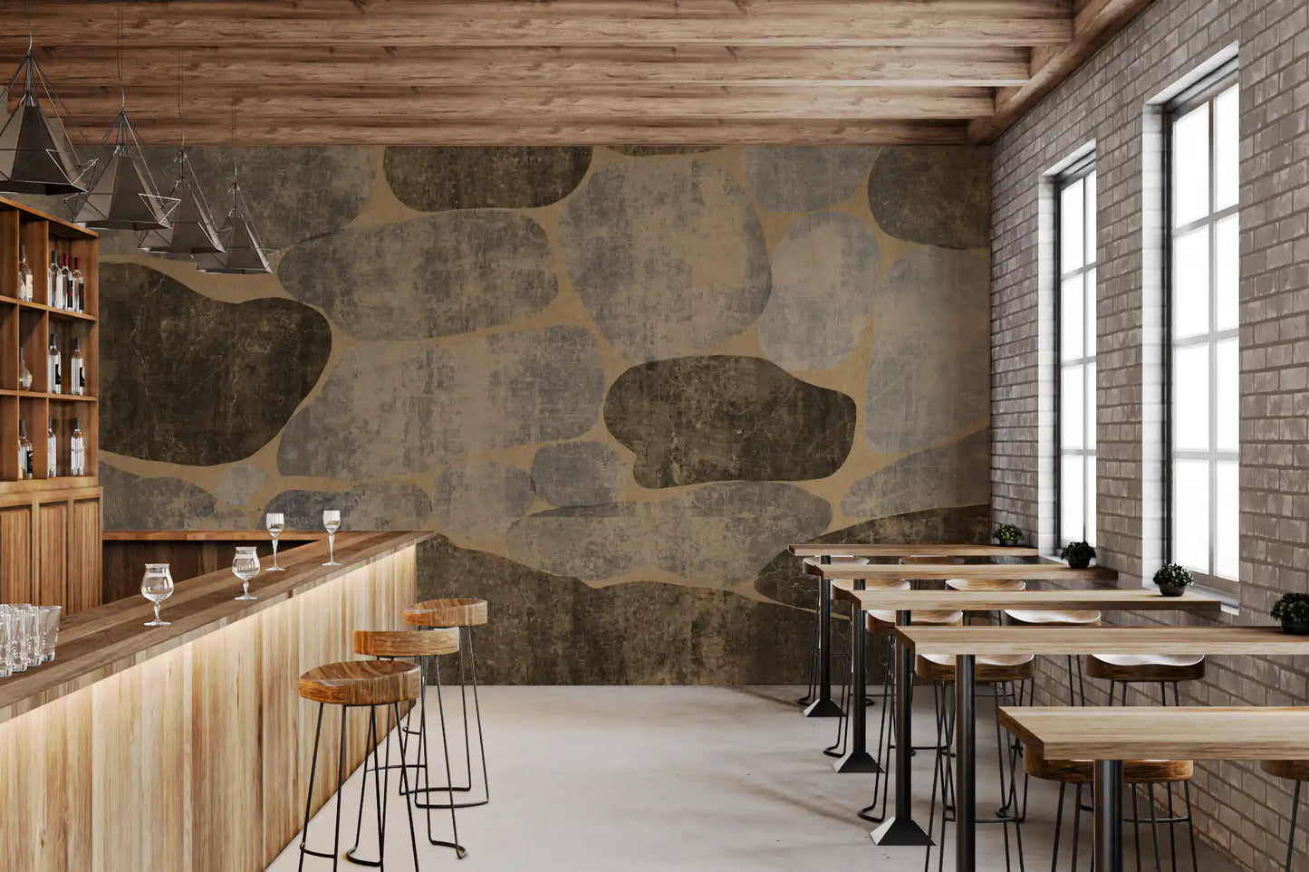 Rustic Earth Cobblestone Stone Wallpaper Wall Mural