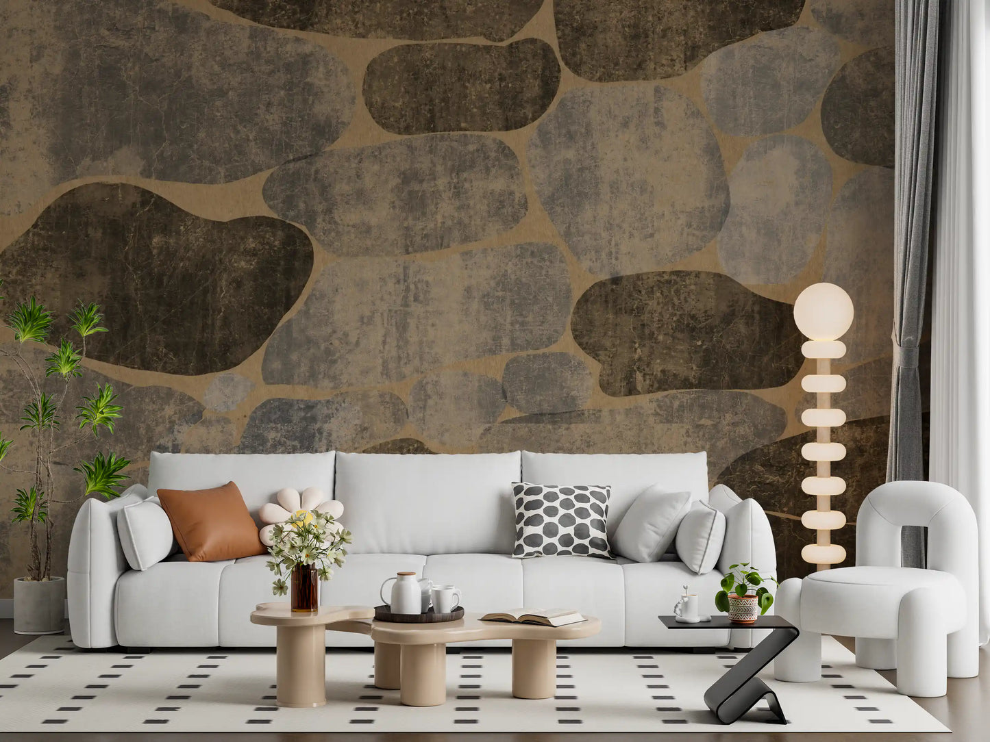 Rustic Earth Cobblestone Stone Wallpaper Wall Mural