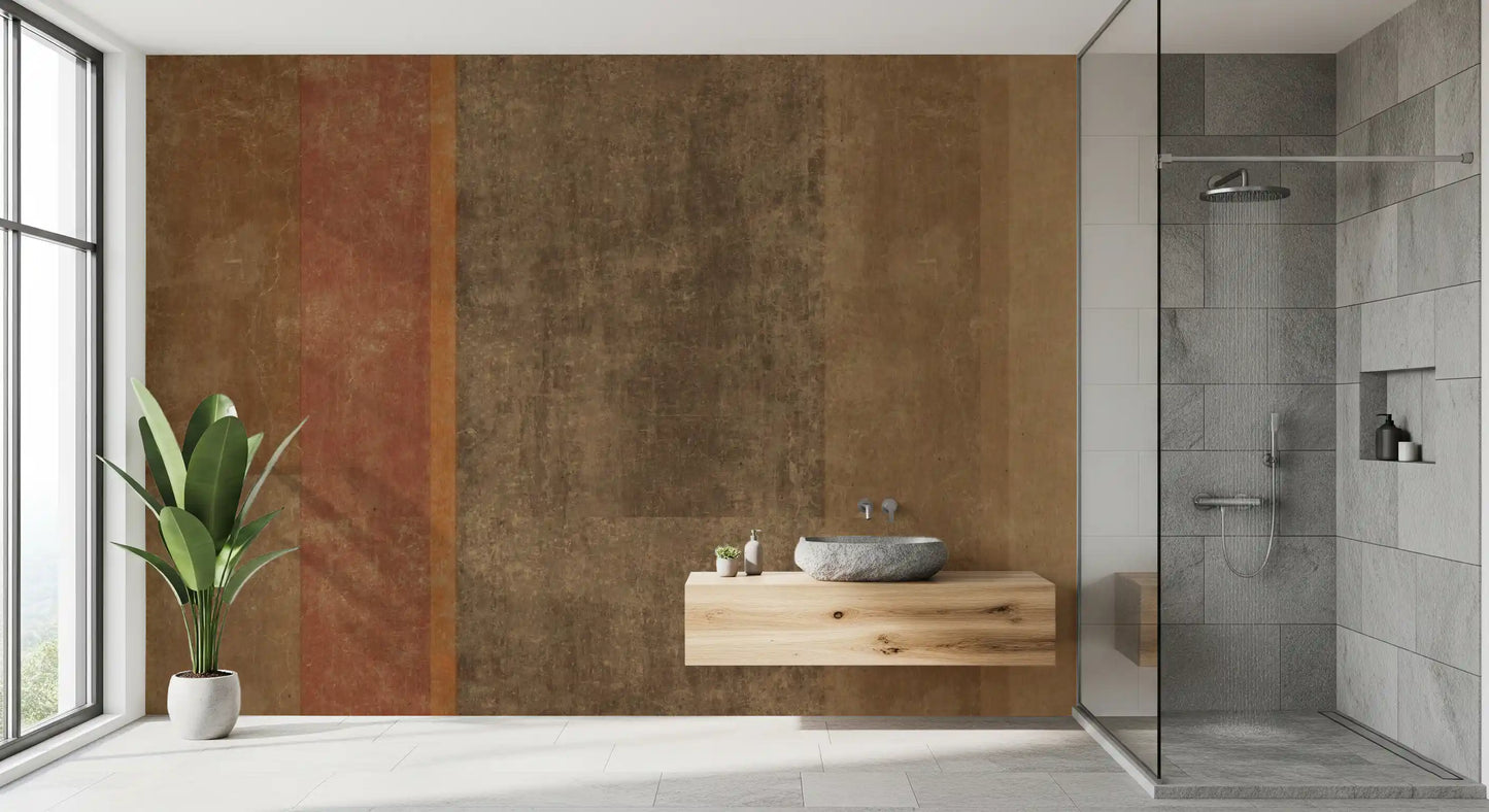 Rustic Earth Tones Color Block Wallpaper Wall Mural