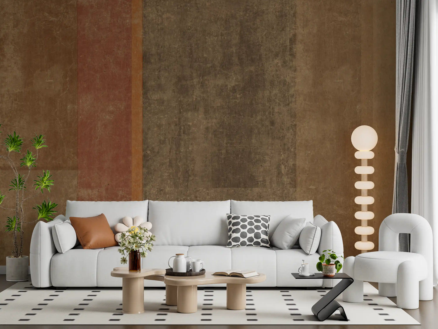 Rustic Earth Tones Color Block Wallpaper Wall Mural