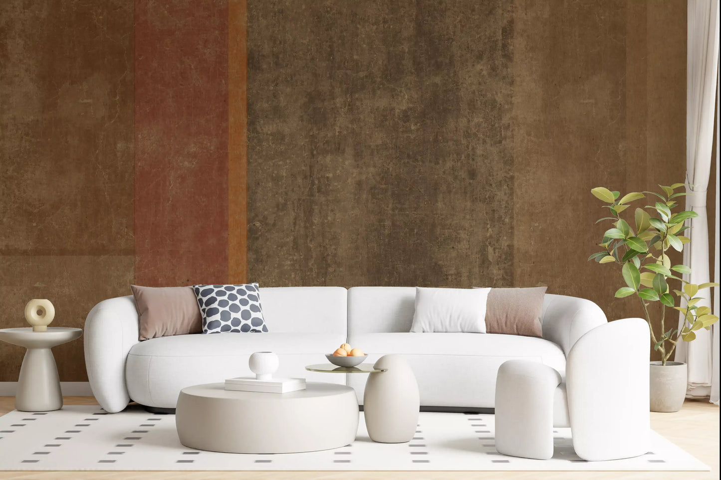 Rustic Earth Tones Color Block Wallpaper Wall Mural