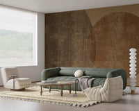 Earthy Geometrics Textured Circles Wall Mural Wall Mural
