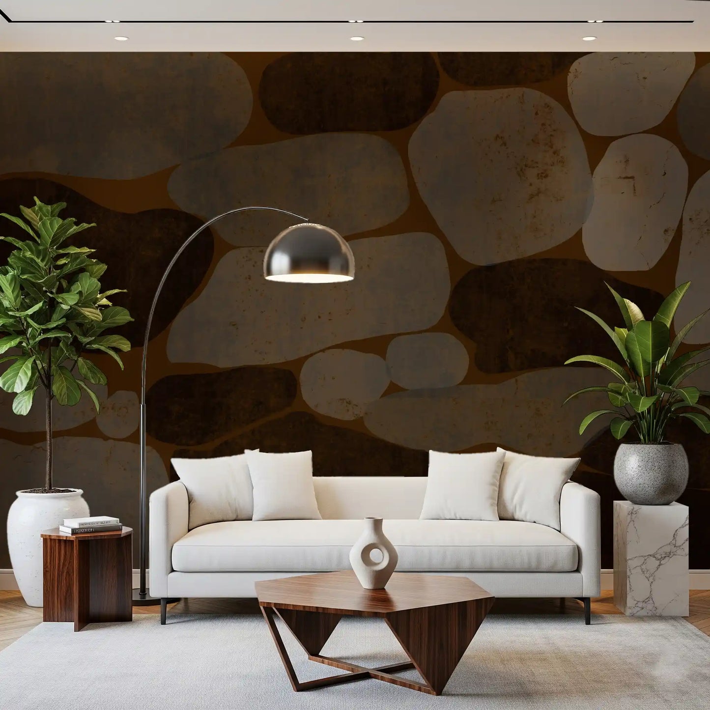Textured Cobblestone Haven Wallpaper Wall Mural