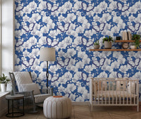 Botanical Orchid Garden with Butterflies Wallpaper⁠