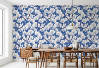 Botanical Orchid Garden with Butterflies Wallpaper⁠