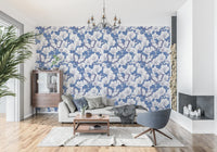 Botanical Orchid Garden with Butterflies Wallpaper⁠