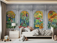 Vintage Tropical Colonnade Mural Wall Mural