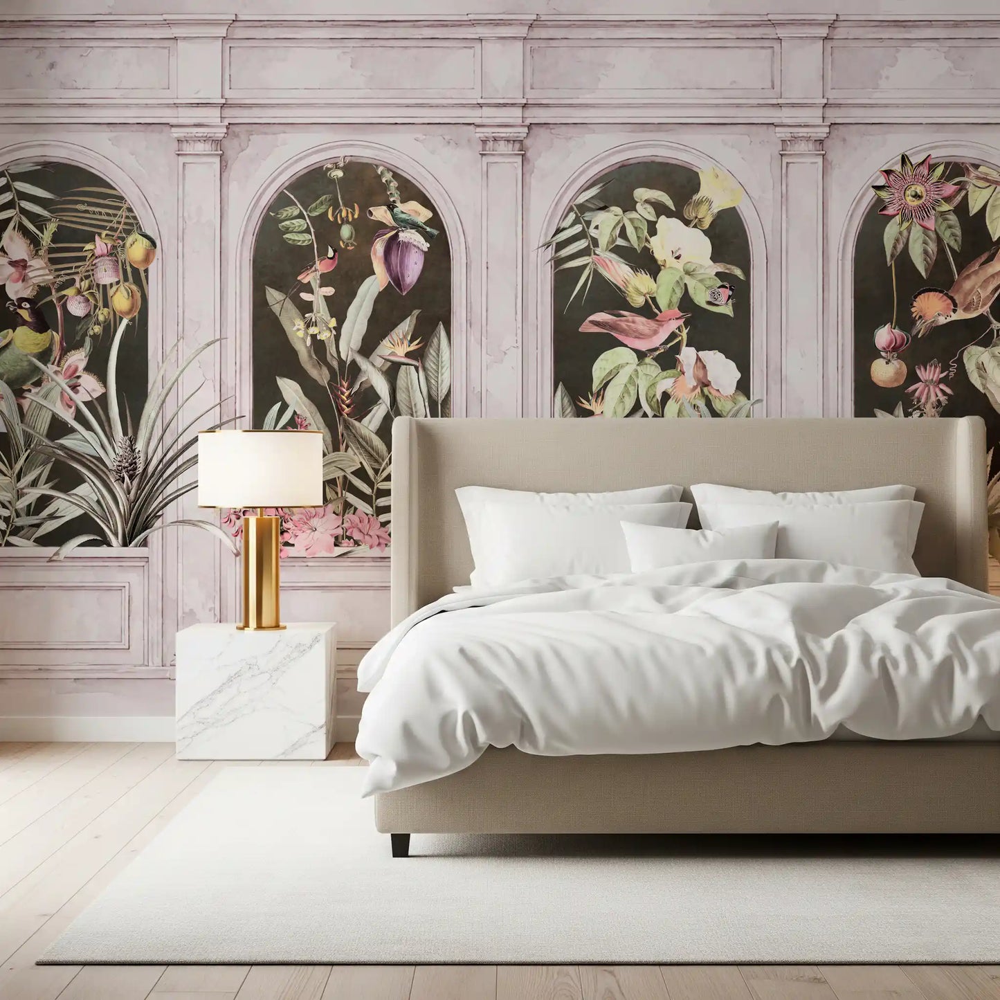 Vintage Architectural Botanical Arches Wall Mural