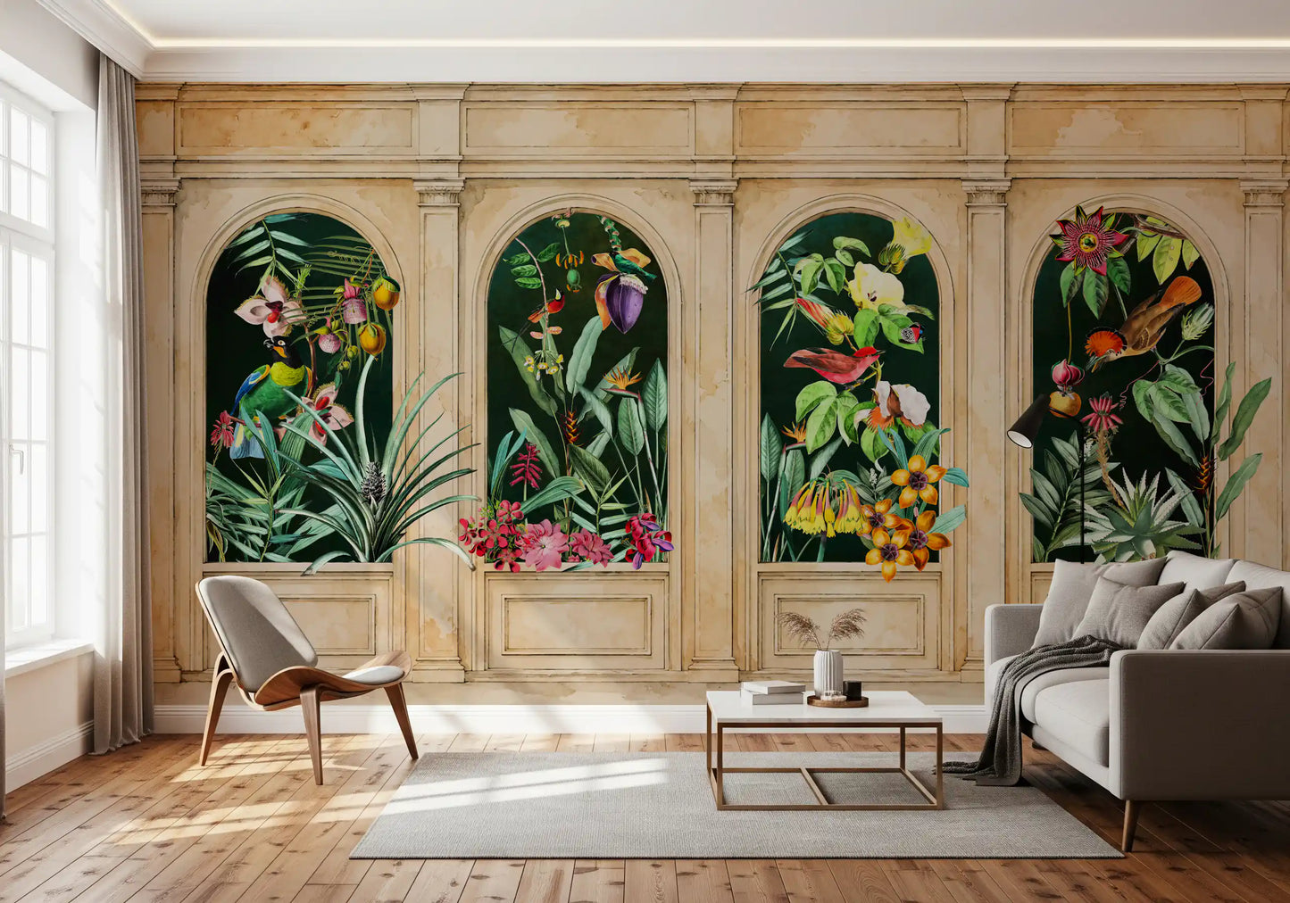 Classical Archways Exotic Botanical Wall Mural Wall Mural
