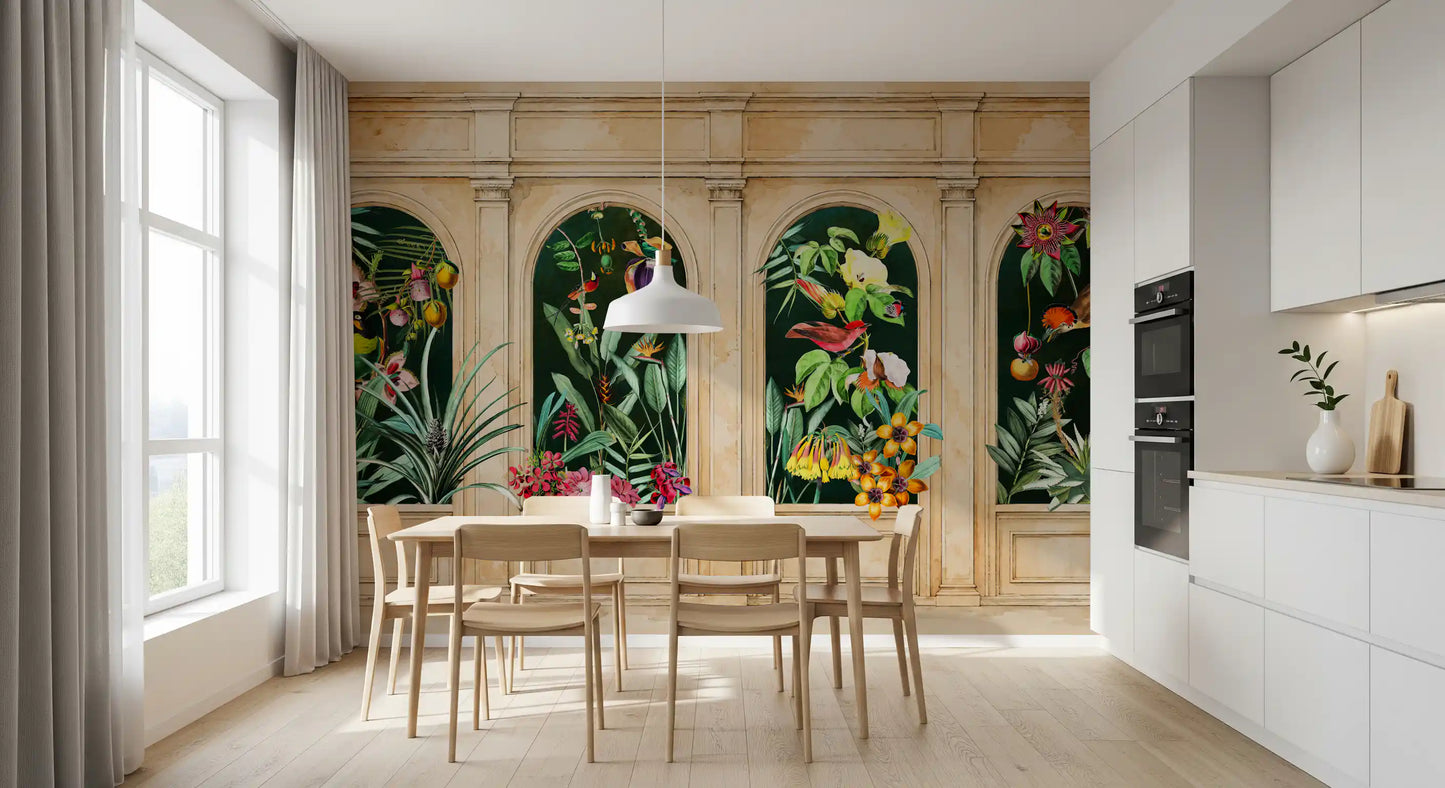 Classical Archways Exotic Botanical Wall Mural Wall Mural