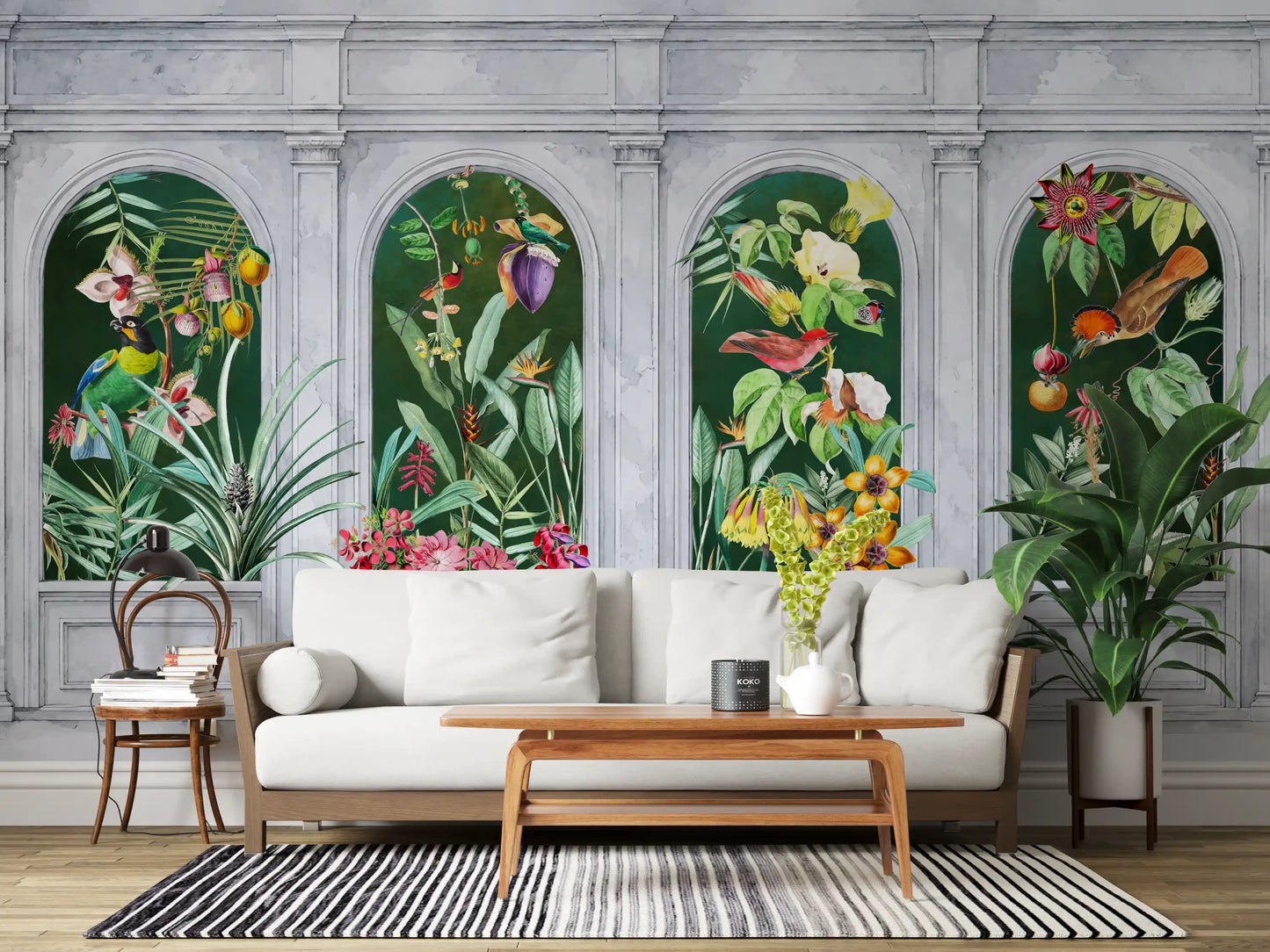 Orangerie Arches Tropical Botanical Wall Mural Wall Mural