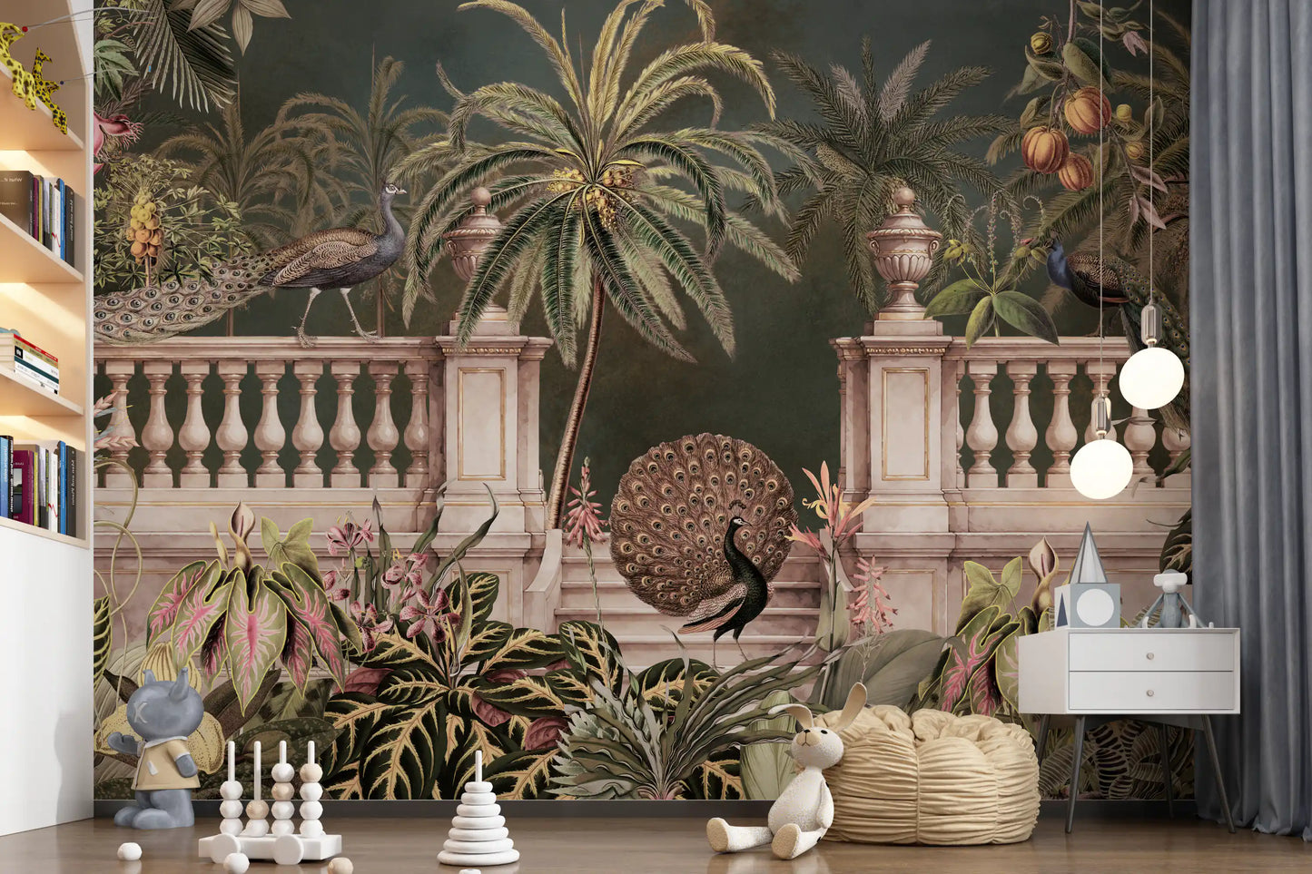 Majestic Peacock Regency Garden Wall Mural Wall Mural