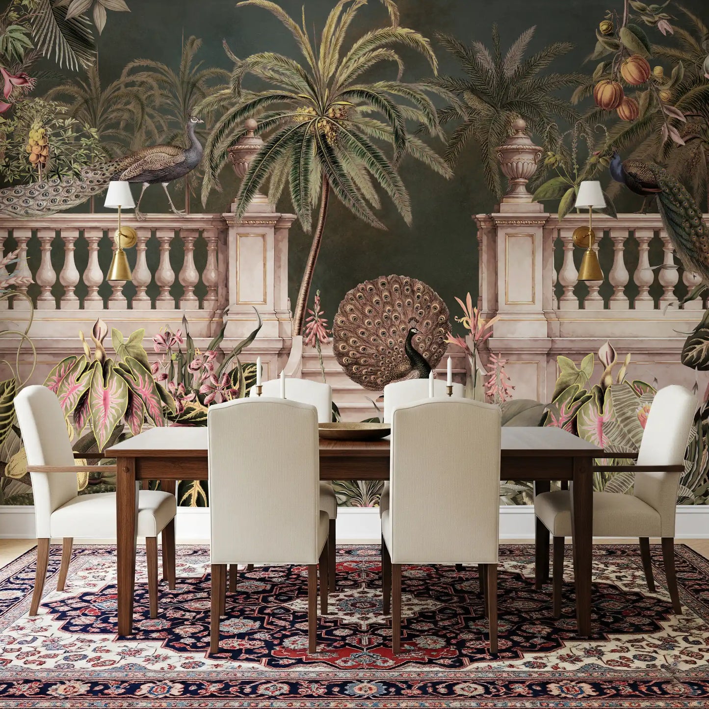 Majestic Peacock Regency Garden Wall Mural Wall Mural