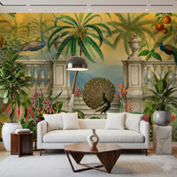 Imperial Peacock Terrace Tropical Wall Mural Wall Mural