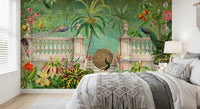 Vintage Peacock Palace Tropical Garden Wall Mural Wall Mural
